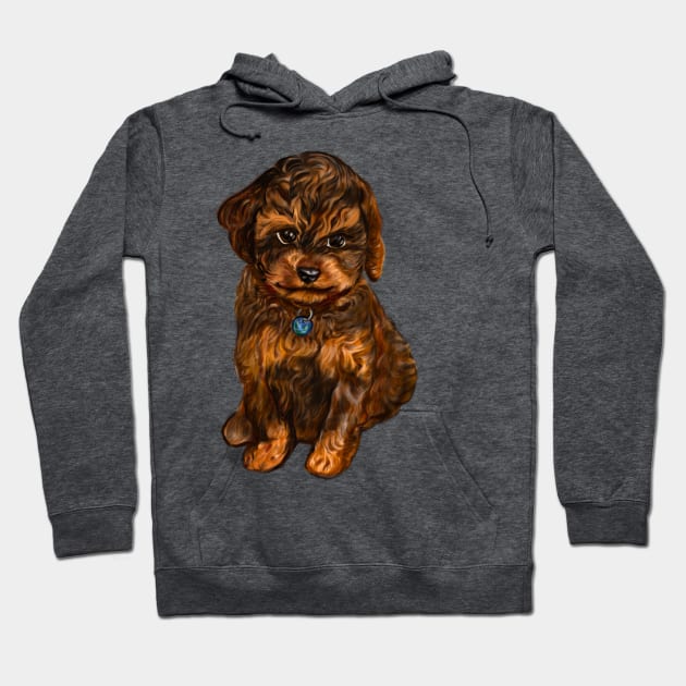 Cavapoochon Cavapoo Cavoodle  black and tan- cute cavalier King Charles spaniel Bichon frise Hoodie by Artonmytee